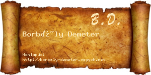 Borbély Demeter névjegykártya